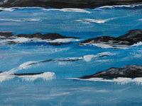 Moonlit Lighthouse — brushwork detail