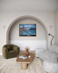 Moonlit Lighthouse shown in a room