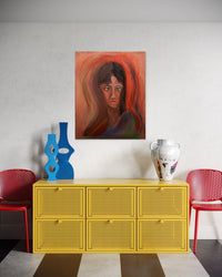 Crimson Muse in a room