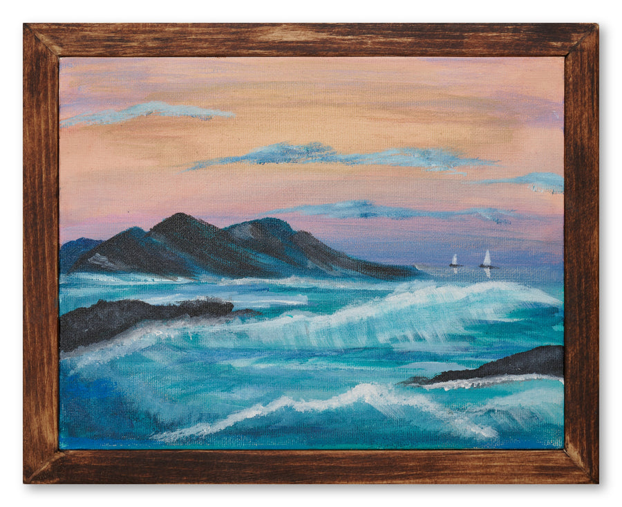 Brushwork detail — Distant Sails by Gary Hartman
