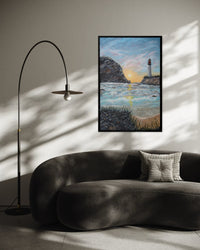 Golden Hour Beacon in a room