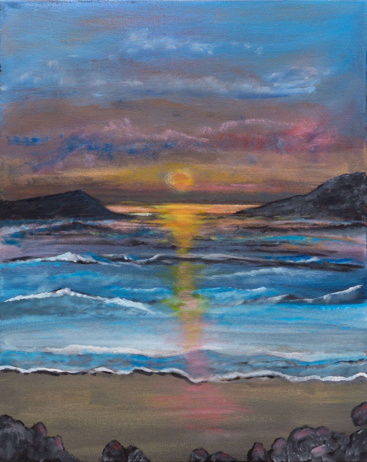 Beachside Sunset — Original Acrylic Painting by Gary Hartman