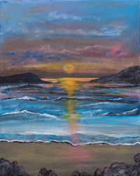 Beachside Sunset — Original Acrylic Painting by Gary Hartman