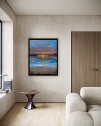 Beachside Sunset framed in a room