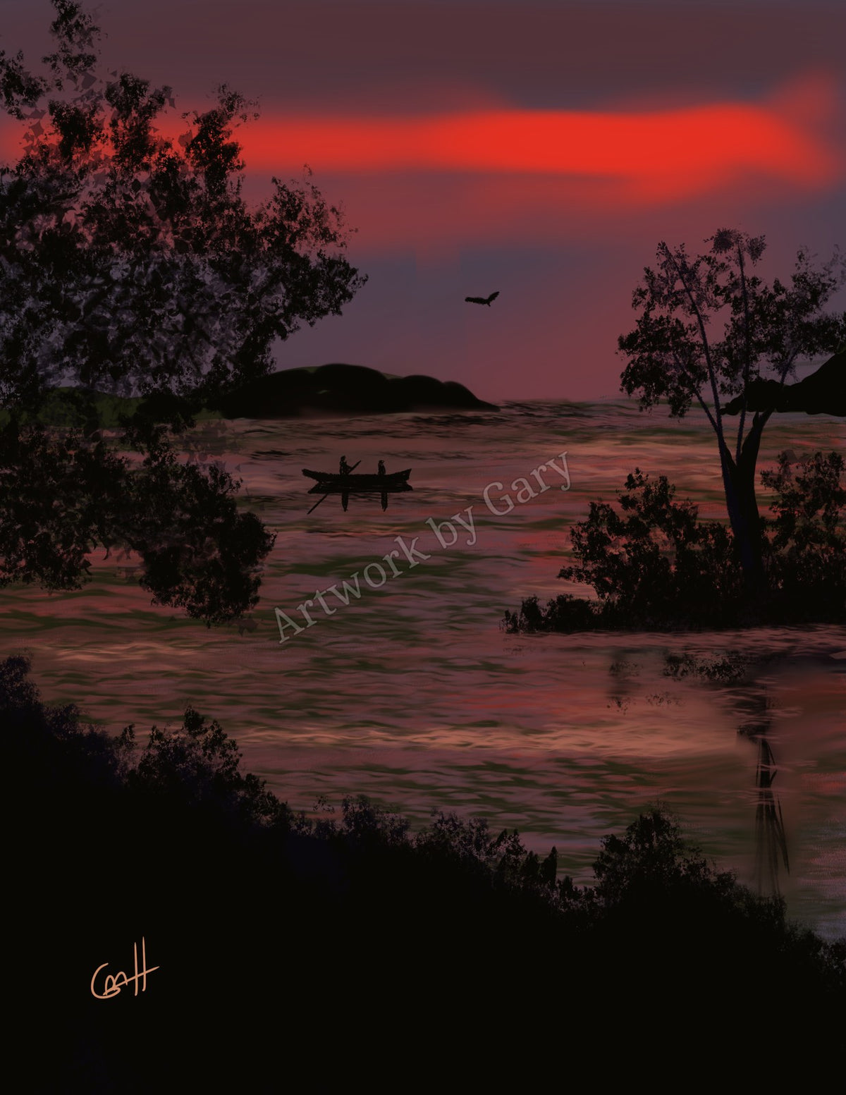 Fishing at Sunrise — Digital Download by Gary Hartman